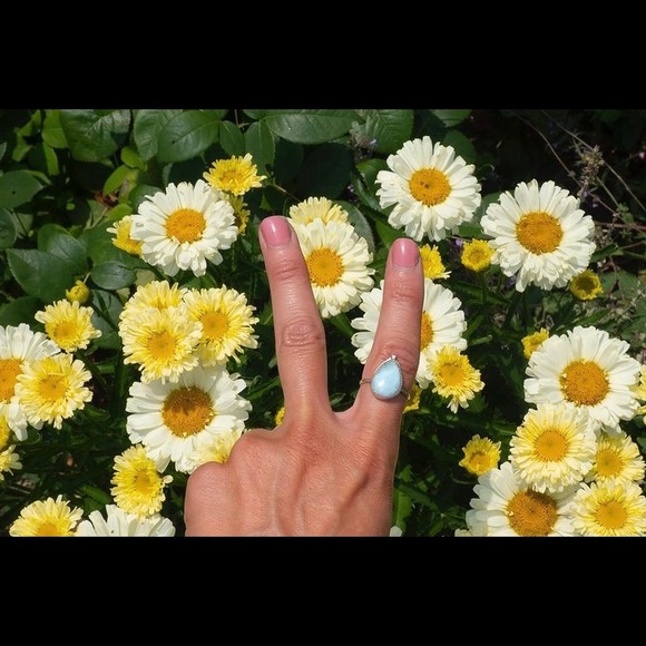 Handmade larimar ring - Picture 2 of 2